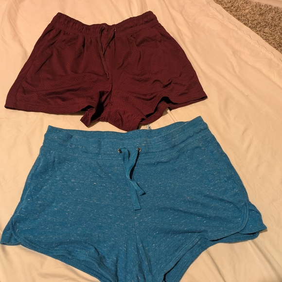 Athletic Works Pants - Two For 1! Athletic Works Women's Athletic Shorts - Blue and Maroon